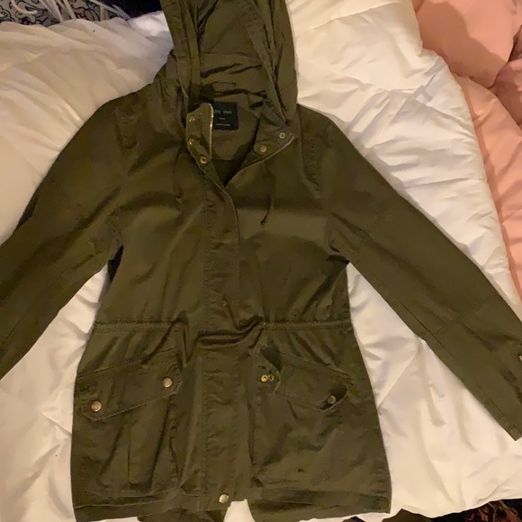Olive Green Jacket With Hoodie | Poshmark